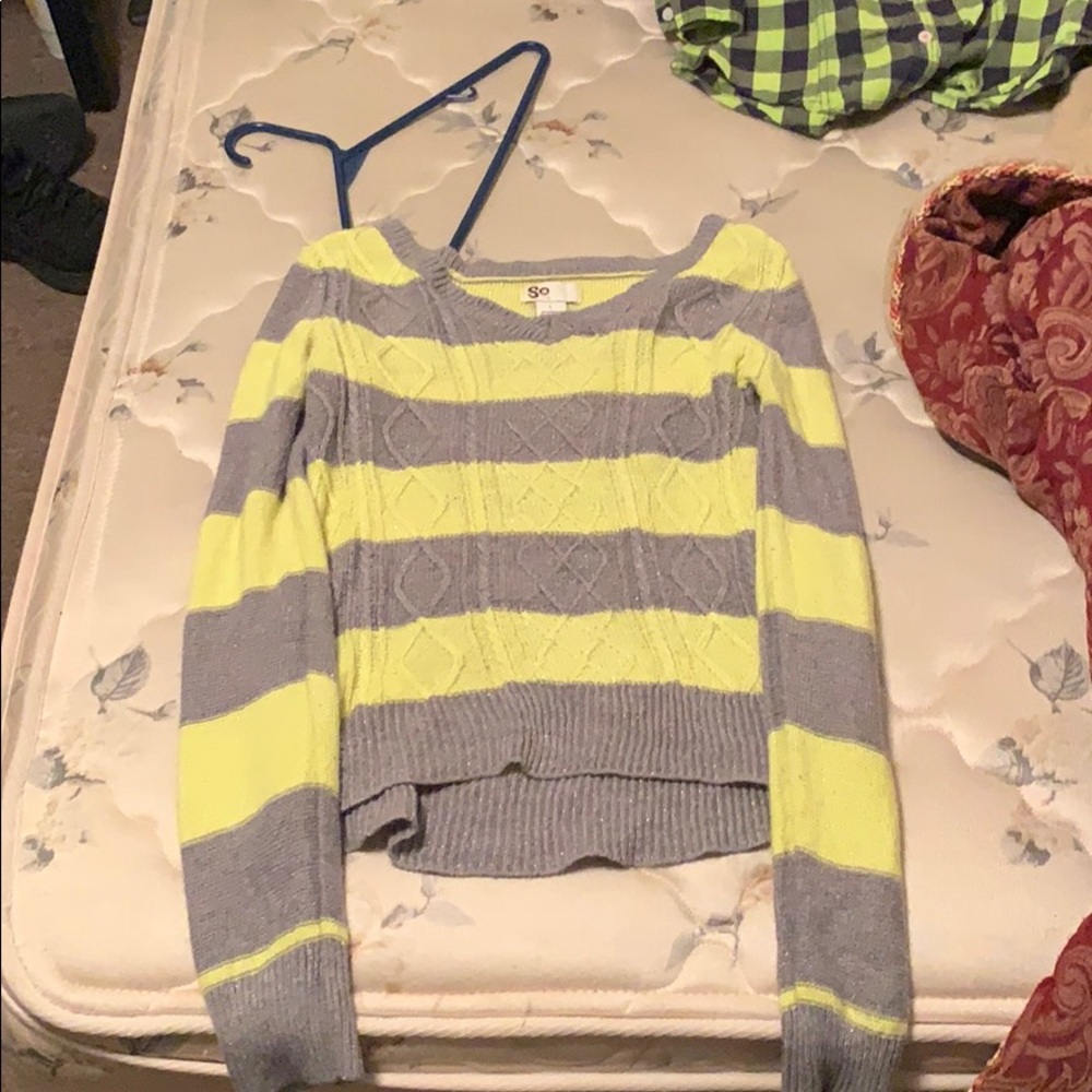 Neon and grey sweater